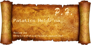 Patatics Heléna névjegykártya